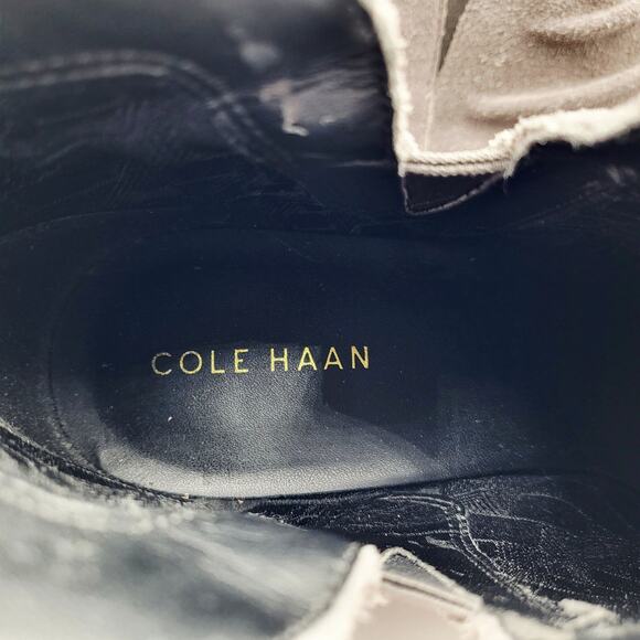 Cole Haan Alayna Gray Suede Slouch Ankle Booties Stacked Block Heel Women’s Sz 7 - Picture 9 of 11